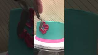 Time lapse Painted Buttercream Cake [upl. by Ahsimek]