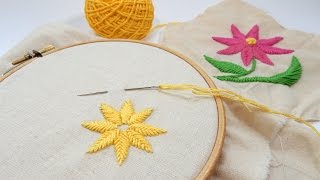 Beginner Embroidery  Raised Fishbone Stitch [upl. by Joete144]