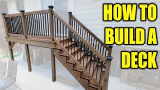 How to Build a Deck DIY Free Standing Deck with Stairs [upl. by Seidler]