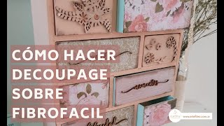 Cómo aplicar decoupage en fibrofacil  MARINA CAPANO  ARTEFIBRO [upl. by Penney]