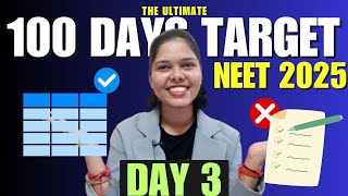 DAY 3 daily targets for neet 2025 scoring 650 in neet 2025 challengestrategy for neet 2025 neet [upl. by Harbert596]