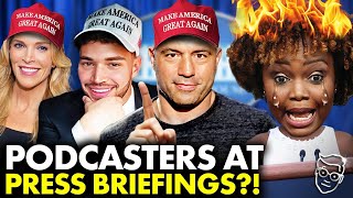 PANIC Trump White House Invites Joe Rogan Streamers Podcasters to Press Briefings CNN BANNED [upl. by Kaden]