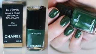 Chanel Le Vernis 536 Emeraude Application amp Swatch [upl. by Byrn168]