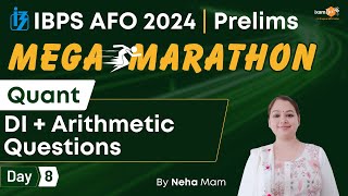 IBPS AFO 2023  Mega Marathon  IBPS AFO Quant Classes  DI  Arithmetic Questions  By Neha Mam [upl. by Culosio]