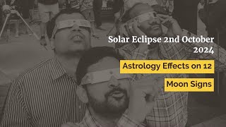 Solar Eclipse 2nd October 2024 in South America  Vedic Astrology Predictions [upl. by Attiuqahs]