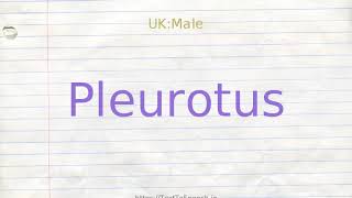 How to pronounce pleurotus [upl. by Anaud]