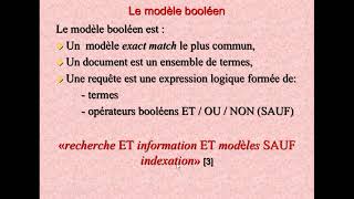 Recherche dInformation Modèle Booléen de Base Strict  Partie 1 [upl. by Killy735]