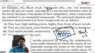 12th std  d and f block  Formation of Interstitial Compounds  ncerttamil [upl. by Camala]