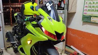 Yamaha r15 v3 lime green wrapping  new look [upl. by Favian]