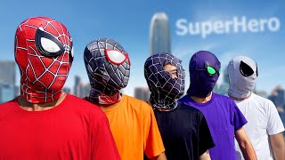 PRO 5 SUPERHERO TEAM  Hey SpiderMan  Go To Trainning Nerf Gun   Funny Action Real Life [upl. by Russell]