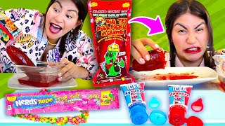 PROBANDO LOS DULCES VIRALES🤮 ¡PIckle Chamoy 🥒 Lengua WARHEADS 👅 ICE ácidos [upl. by Beatrisa]