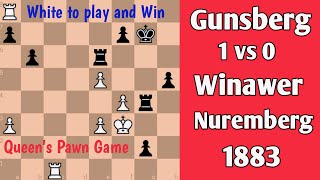 Gunsberg vs Winawer  Nuremberg 1883 chess [upl. by Gosney]