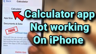 Calculator app not working on iPhone  Fix [upl. by Sidwohl]