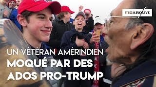 ÉtatsUnis  un vétéran amérindien moqué par un groupe dadolescents proTrump [upl. by Stanleigh]