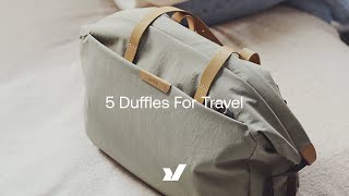 5 Duffles For Travel  Bellroy Weekender Peak Design Travel Duffel Patagonia Pakt amp Boundary [upl. by Anibur688]