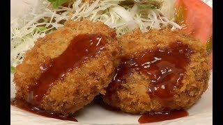 Menchikatsu Recipe DeepFried Breaded Ground Meat  Cooking with Dog [upl. by Waller443]