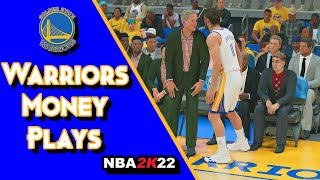 5 Warriors Money Plays  NBA 2K22 Playbook Tutorial  Easy Open 3s For MyTeam amp Play Now [upl. by Aerdnu]