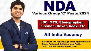 NDA Various Group C Post Recruitment 2024  LDCMTSSteno  Full Details [upl. by Arama904]