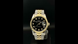 Rolex Datejust 16233 Black Diamond Dial [upl. by Atsirt818]