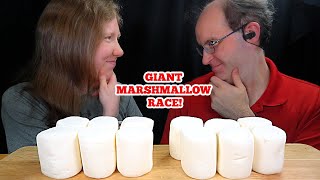 ASMR MARSHMALLOWS RACE MUKBANG EATING SOUNDS [upl. by Yelrihs]