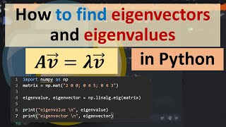 How to find eigenvectors and eigenvalues in Python [upl. by Adivad]