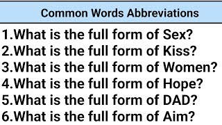 Common Words Abbreviationsgeneral knowledge info [upl. by Ikairik]