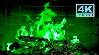 🔥 GREEN Fireplace 4K Colorful Fireplace Burning with green flames Halloween 2024 [upl. by Eetnuahs406]