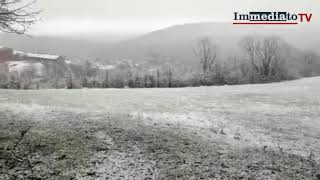 PRIMA NEVE NEL FOGGIANO PAESAGGIO IMBIANCATO A FAETO [upl. by Pudendas]