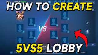 How to create 5vs5 lobby in mobile legends  Setup MLBB Tournament Room Tutorial Custom Mode Friends [upl. by Nats]