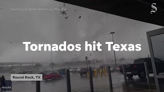 Texas tornado 2022 Round Rock Elgin and more Central TX residents capture storms on camera [upl. by Anihs]