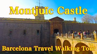 Montjuïc Castle Barcelona Catalonia Travel Walking tour Spain relaxation [upl. by Nonnaehr]