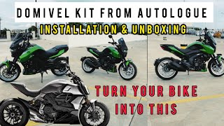 Dominar to Domivel  Autologue Kit Ducati Diavel Inspired  Installation amp Unboxing [upl. by Adyahs]