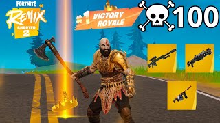 100 Elimination KRATOS Solo Vs Squads quotZero Buildquot Gameplay WINS Fortnite Chapter 2 REMIX [upl. by Ann-Marie]