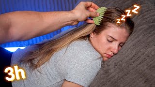 ASMR Sleep Cure 3 Hours of Hair Play amp Brushing Sounds No Talking [upl. by Nichol]