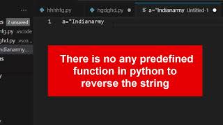 How to reverse a string in python on vs codeCOMPUTEREXCELSOLUTION pythonprogramming [upl. by Anib504]