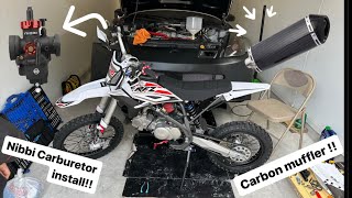 Apollo z40 Nibbi Carburetor Carbon muffler install testride [upl. by Ahsimot606]