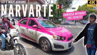 🇲🇽 NARVARTE MEXICO CITY  Condesa WITHOUT the EXPATS  4K CITY WALKAROUND  Mexico Travel 2022 [upl. by Leake]