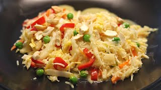 Ich mache dieses Reis Rezept jede Woche gebratener Reis mit Gemüse Gemüsereis mit Chinakohl [upl. by Jacinthe673]