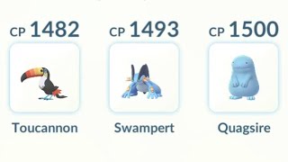 Toucannon Swampert Quagsire  Pokémon GO Great League  GBL PvP Battle [upl. by Annaihr315]