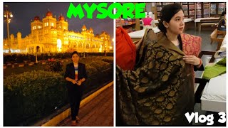 Mysore Silk Saree Shopping Vlog Mysore Place at Night  Mysore Trip Part 3 SatyamCreations25 [upl. by Odlonyer]