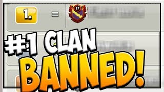 1 CLAN BANNED Clash of Clans Clan War League CONTROVERSY [upl. by Ettena224]