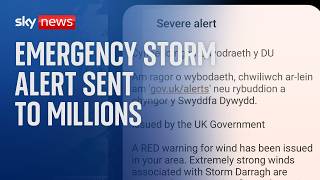 Millions sent government text warning them of approaching Storm Darragh [upl. by Aicenert]