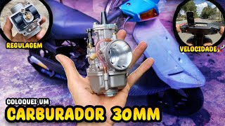 Coloquei carburador 30mm na suzuki 🚀 [upl. by Gemina]