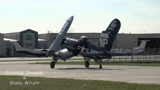 2012 Navy F4U Corsair start up and taxi  pure sound [upl. by Cassaundra]