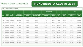 MONOTRIBUTO CATEGORIAS AGOSTO 2024 [upl. by Yar]