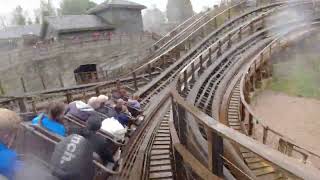 Wicker Man rollercoaster onride POV in the RAIN Alton Towers [upl. by Amber]