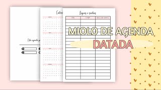 Como criar miolo de agenda datada  PARTE 1 [upl. by Etnaihc]