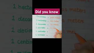 1km 1 hectometer 1 decimeter 1 centimeter 1 milimeter 🤔short viral trick [upl. by Imoan]