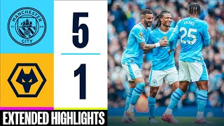 Man City 51 Wolves  UNSTOPPABLE Haaland hits four  EXTENDED HIGHLIGHTS  2324 [upl. by Nairb]