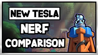 TESLA NERF  Interactions Comparison — Clash Royale Balance Changes [upl. by Emelia]